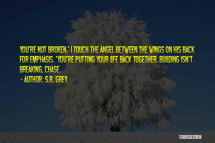 S.R. Grey Quotes: You're Not Broken.' I Touch The Angel Between The Wings On His Back For Emphasis. 'you're Putting Your Life Back