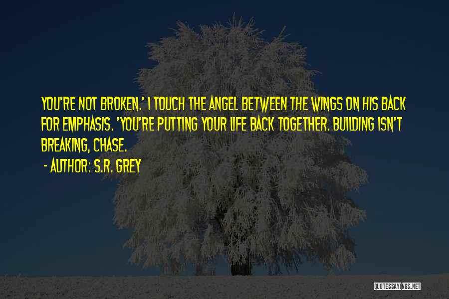 S.R. Grey Quotes: You're Not Broken.' I Touch The Angel Between The Wings On His Back For Emphasis. 'you're Putting Your Life Back