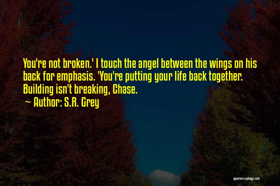 S.R. Grey Quotes: You're Not Broken.' I Touch The Angel Between The Wings On His Back For Emphasis. 'you're Putting Your Life Back