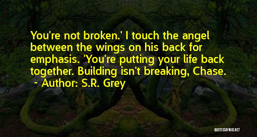 S.R. Grey Quotes: You're Not Broken.' I Touch The Angel Between The Wings On His Back For Emphasis. 'you're Putting Your Life Back