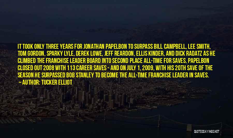 Tucker Elliot Quotes: It Took Only Three Years For Jonathan Papelbon To Surpass Bill Campbell, Lee Smith, Tom Gordon, Sparky Lyle, Derek Lowe,