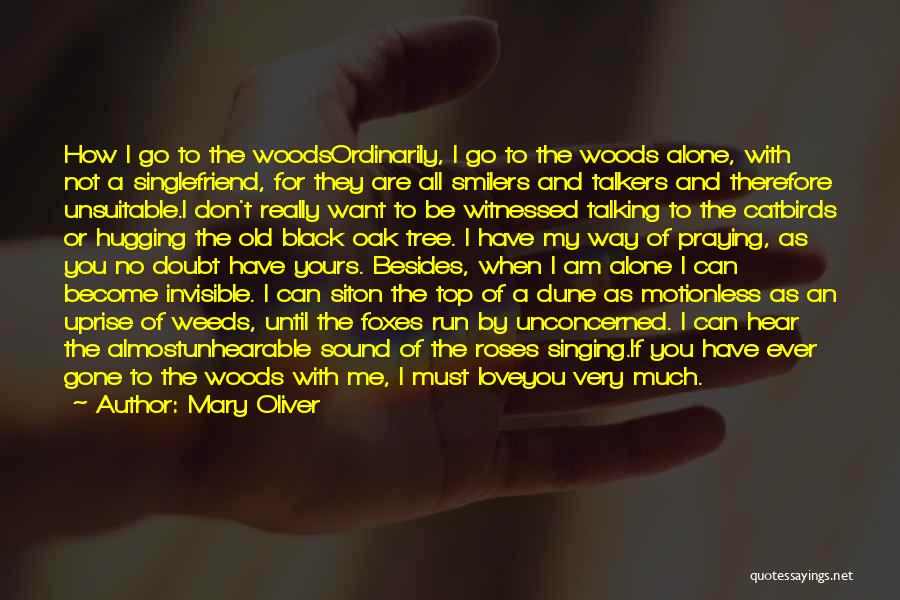 Mary Oliver Quotes: How I Go To The Woodsordinarily, I Go To The Woods Alone, With Not A Singlefriend, For They Are All