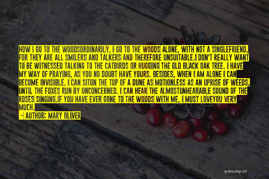 Mary Oliver Quotes: How I Go To The Woodsordinarily, I Go To The Woods Alone, With Not A Singlefriend, For They Are All