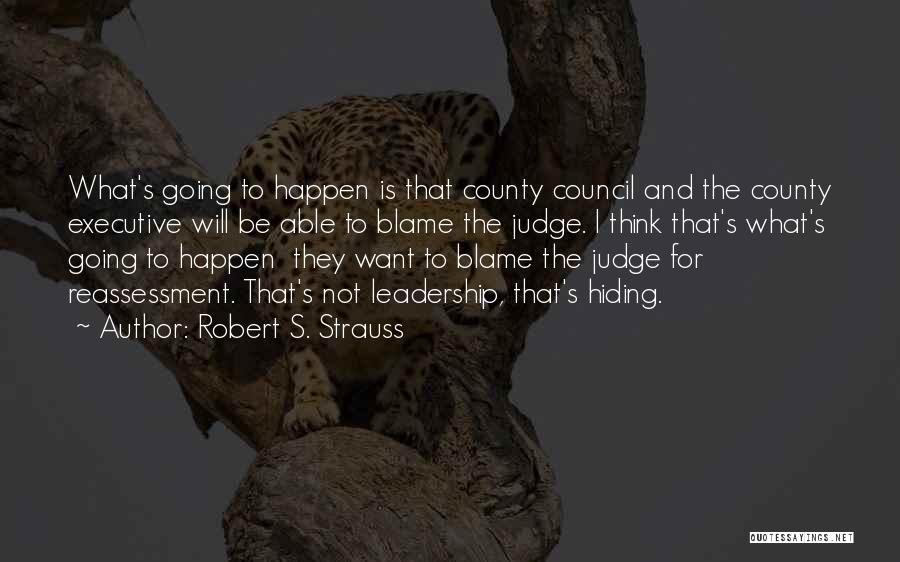 Robert S. Strauss Quotes: What's Going To Happen Is That County Council And The County Executive Will Be Able To Blame The Judge. I