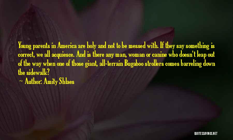 Amity Shlaes Quotes: Young Parents In America Are Holy And Not To Be Messed With. If They Say Something Is Correct, We All