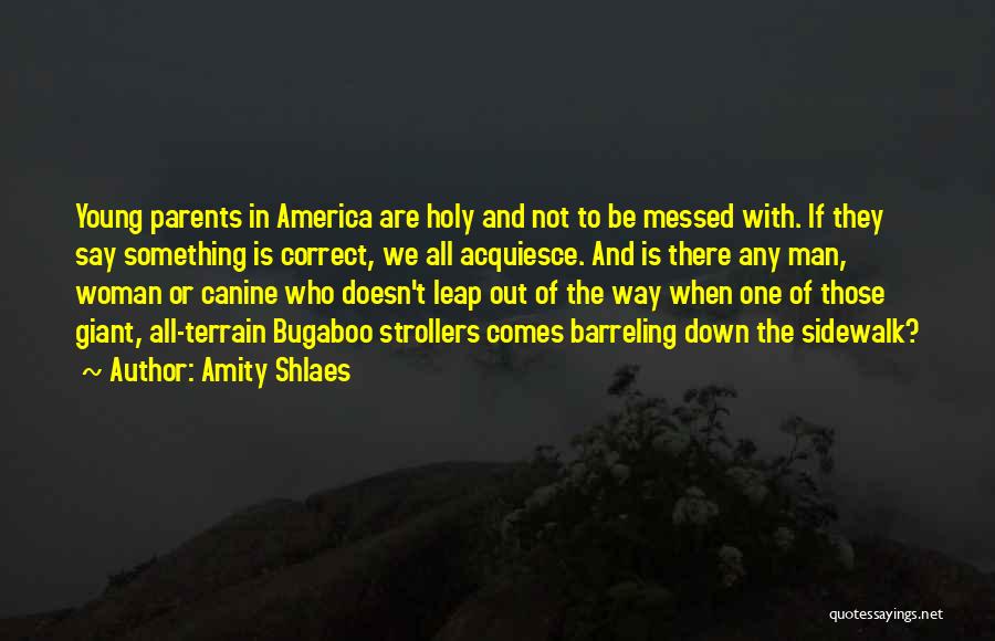 Amity Shlaes Quotes: Young Parents In America Are Holy And Not To Be Messed With. If They Say Something Is Correct, We All