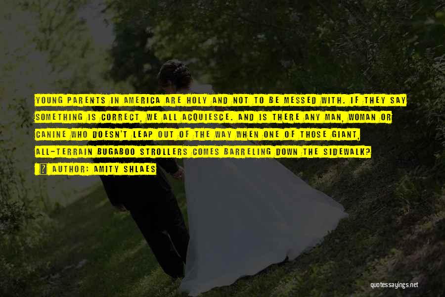 Amity Shlaes Quotes: Young Parents In America Are Holy And Not To Be Messed With. If They Say Something Is Correct, We All