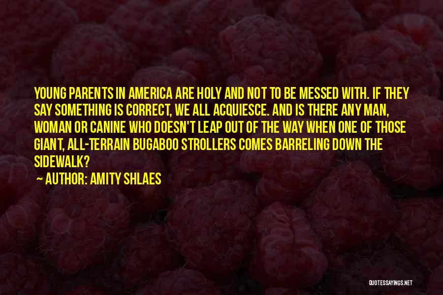 Amity Shlaes Quotes: Young Parents In America Are Holy And Not To Be Messed With. If They Say Something Is Correct, We All
