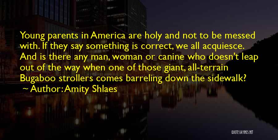 Amity Shlaes Quotes: Young Parents In America Are Holy And Not To Be Messed With. If They Say Something Is Correct, We All