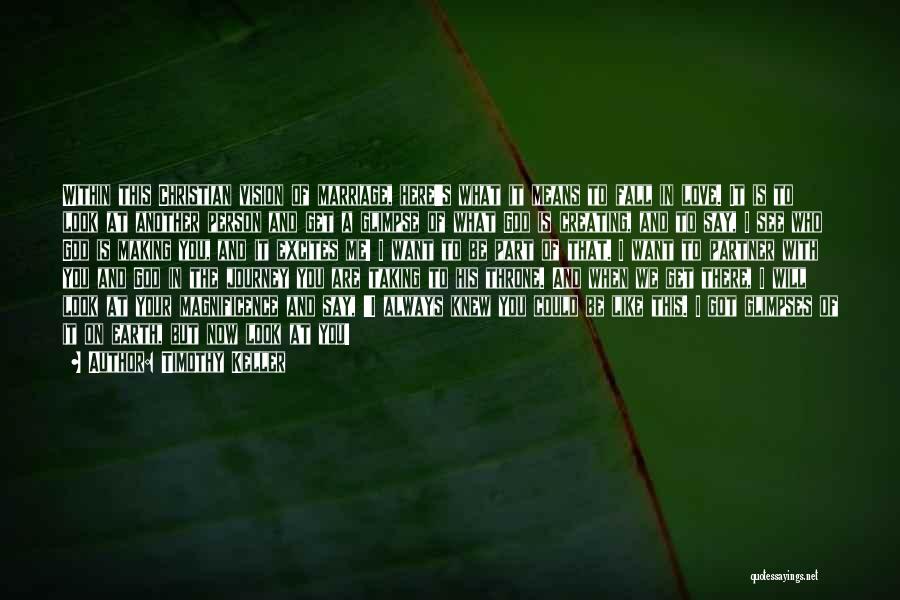 Timothy Keller Quotes: Within This Christian Vision Of Marriage, Here's What It Means To Fall In Love. It Is To Look At Another