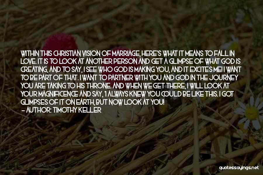 Timothy Keller Quotes: Within This Christian Vision Of Marriage, Here's What It Means To Fall In Love. It Is To Look At Another