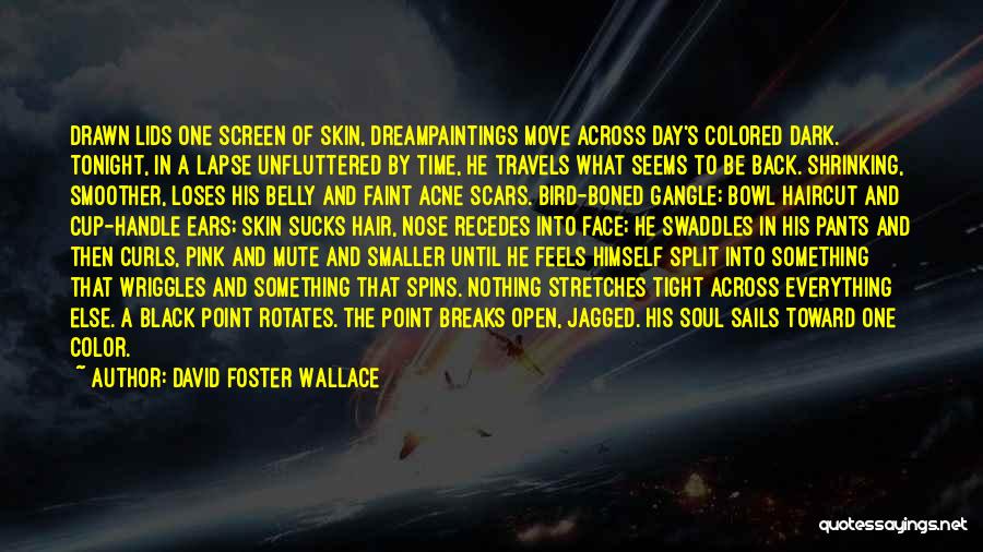 David Foster Wallace Quotes: Drawn Lids One Screen Of Skin, Dreampaintings Move Across Day's Colored Dark. Tonight, In A Lapse Unfluttered By Time, He