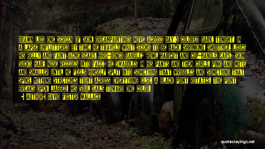 David Foster Wallace Quotes: Drawn Lids One Screen Of Skin, Dreampaintings Move Across Day's Colored Dark. Tonight, In A Lapse Unfluttered By Time, He