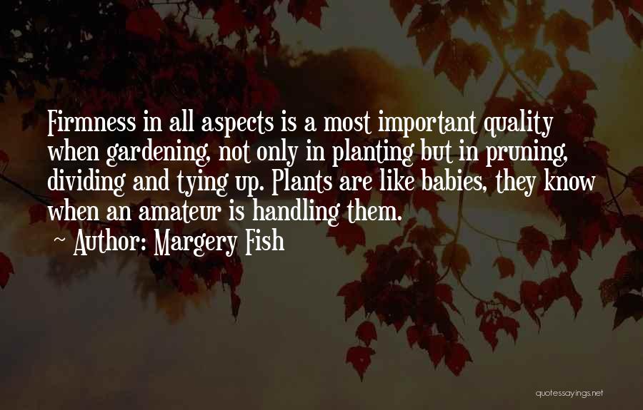 Margery Fish Quotes: Firmness In All Aspects Is A Most Important Quality When Gardening, Not Only In Planting But In Pruning, Dividing And