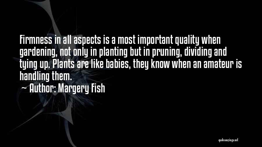 Margery Fish Quotes: Firmness In All Aspects Is A Most Important Quality When Gardening, Not Only In Planting But In Pruning, Dividing And