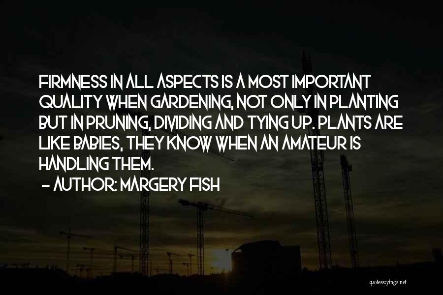 Margery Fish Quotes: Firmness In All Aspects Is A Most Important Quality When Gardening, Not Only In Planting But In Pruning, Dividing And