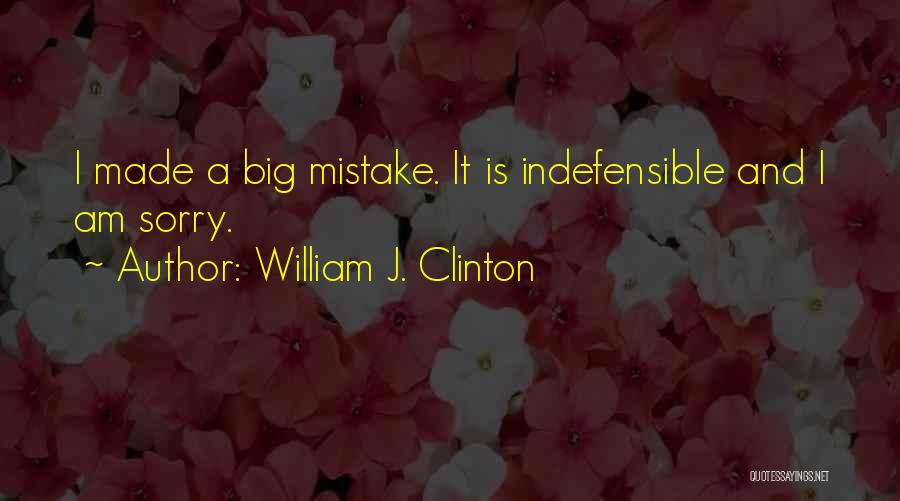William J. Clinton Quotes: I Made A Big Mistake. It Is Indefensible And I Am Sorry.