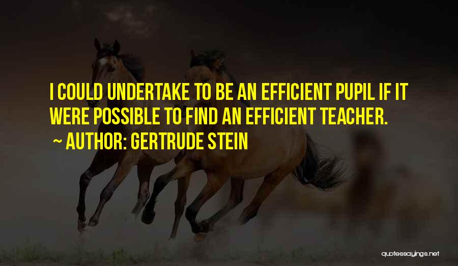 Gertrude Stein Quotes: I Could Undertake To Be An Efficient Pupil If It Were Possible To Find An Efficient Teacher.