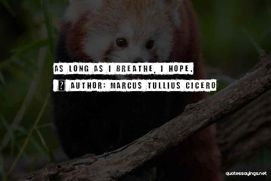 Marcus Tullius Cicero Quotes: As Long As I Breathe, I Hope.