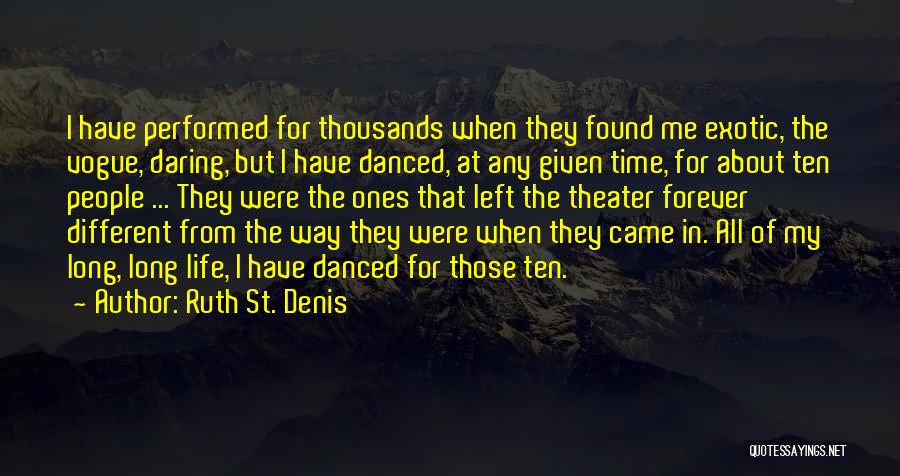 Ruth St. Denis Quotes: I Have Performed For Thousands When They Found Me Exotic, The Vogue, Daring, But I Have Danced, At Any Given