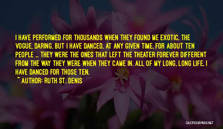Ruth St. Denis Quotes: I Have Performed For Thousands When They Found Me Exotic, The Vogue, Daring, But I Have Danced, At Any Given