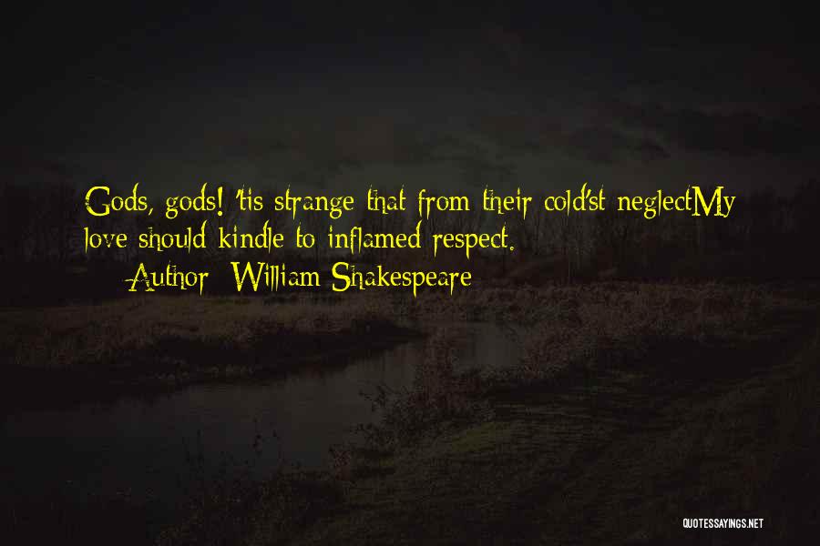 William Shakespeare Quotes: Gods, Gods! 'tis Strange That From Their Cold'st Neglectmy Love Should Kindle To Inflamed Respect.