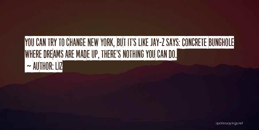 LIZ Quotes: You Can Try To Change New York, But It's Like Jay-z Says: Concrete Bunghole Where Dreams Are Made Up, There's