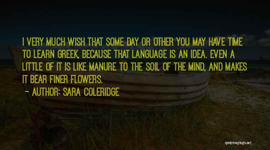 Sara Coleridge Quotes: I Very Much Wish That Some Day Or Other You May Have Time To Learn Greek, Because That Language Is