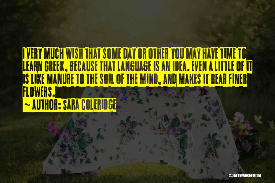 Sara Coleridge Quotes: I Very Much Wish That Some Day Or Other You May Have Time To Learn Greek, Because That Language Is