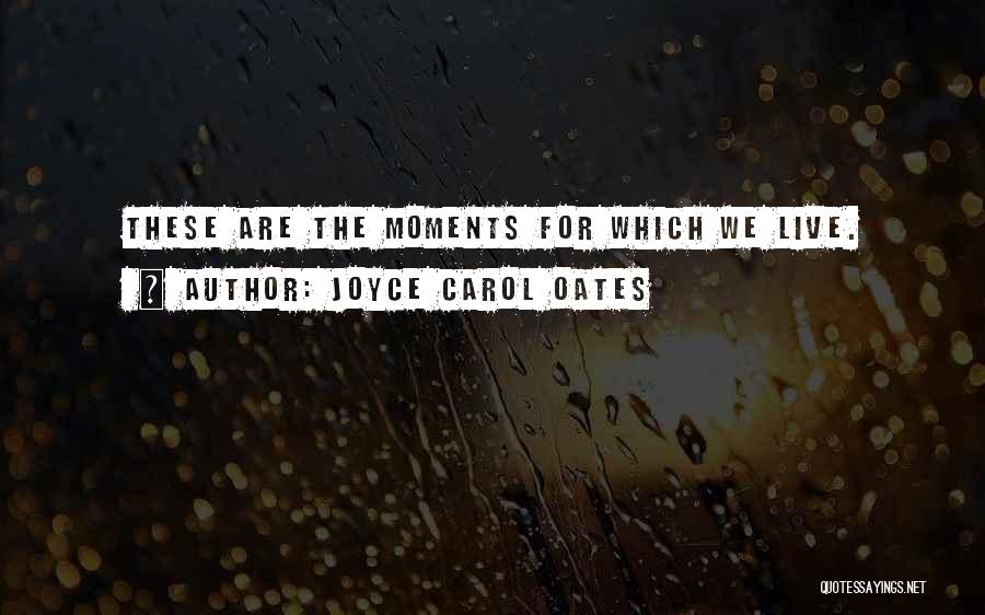 Joyce Carol Oates Quotes: These Are The Moments For Which We Live.