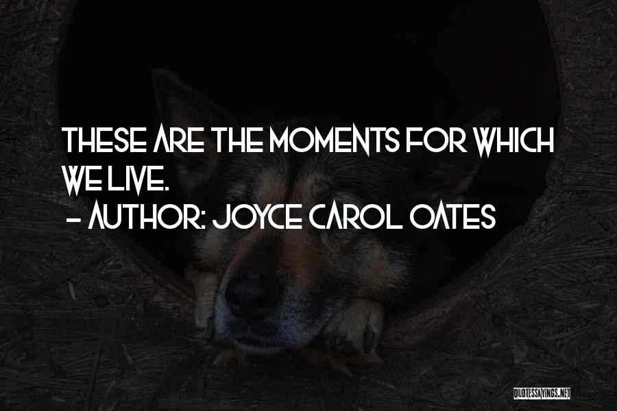 Joyce Carol Oates Quotes: These Are The Moments For Which We Live.