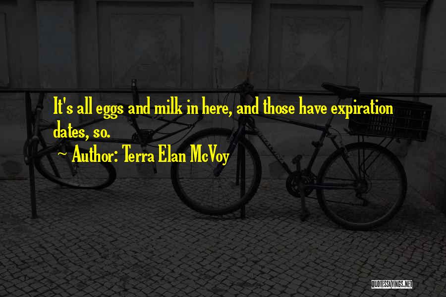 Terra Elan McVoy Quotes: It's All Eggs And Milk In Here, And Those Have Expiration Dates, So.