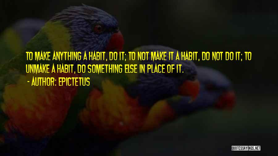 Epictetus Quotes: To Make Anything A Habit, Do It; To Not Make It A Habit, Do Not Do It; To Unmake A
