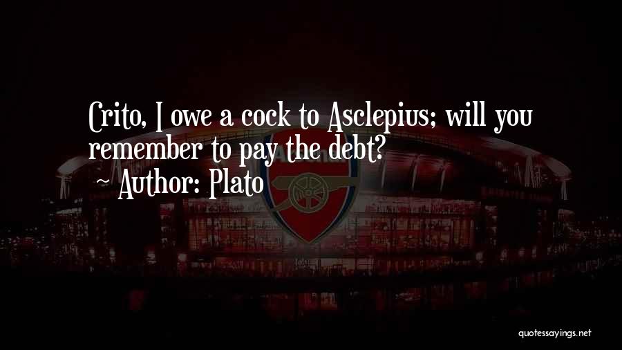Plato Quotes: Crito, I Owe A Cock To Asclepius; Will You Remember To Pay The Debt?