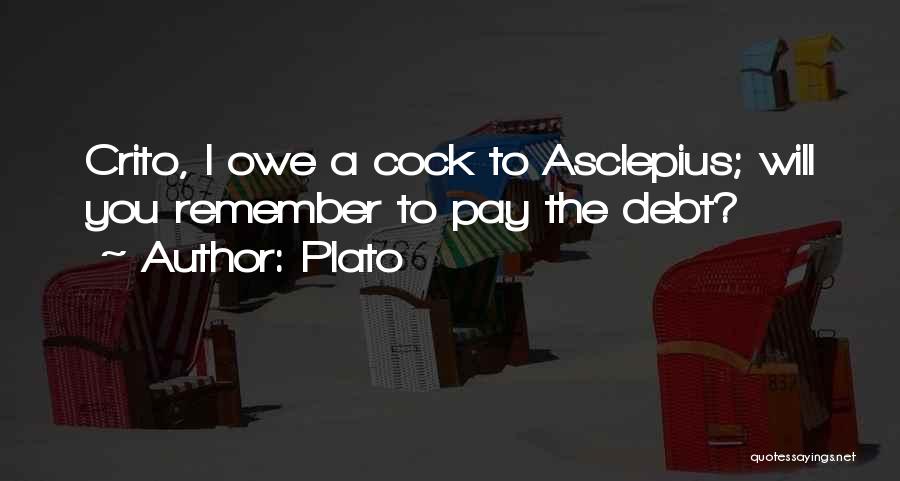 Plato Quotes: Crito, I Owe A Cock To Asclepius; Will You Remember To Pay The Debt?