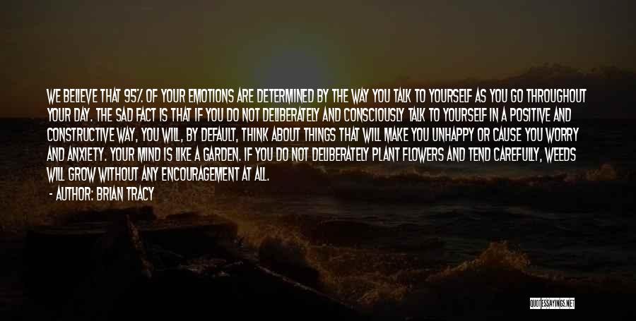 Brian Tracy Quotes: We Believe That 95% Of Your Emotions Are Determined By The Way You Talk To Yourself As You Go Throughout