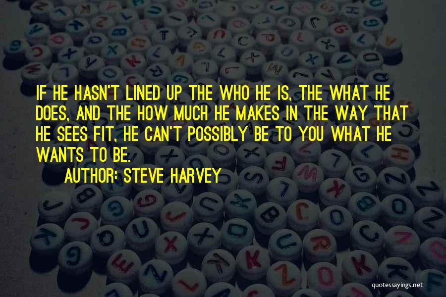 Steve Harvey Quotes: If He Hasn't Lined Up The Who He Is, The What He Does, And The How Much He Makes In
