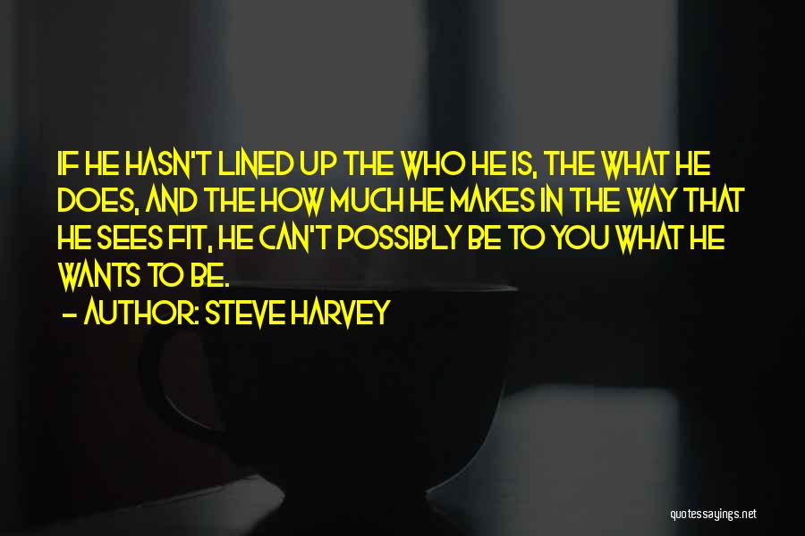 Steve Harvey Quotes: If He Hasn't Lined Up The Who He Is, The What He Does, And The How Much He Makes In