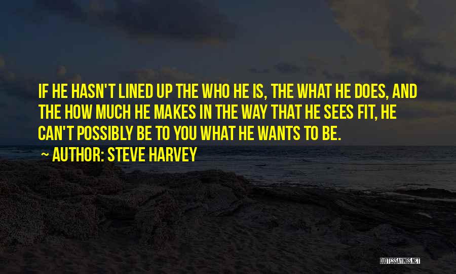 Steve Harvey Quotes: If He Hasn't Lined Up The Who He Is, The What He Does, And The How Much He Makes In