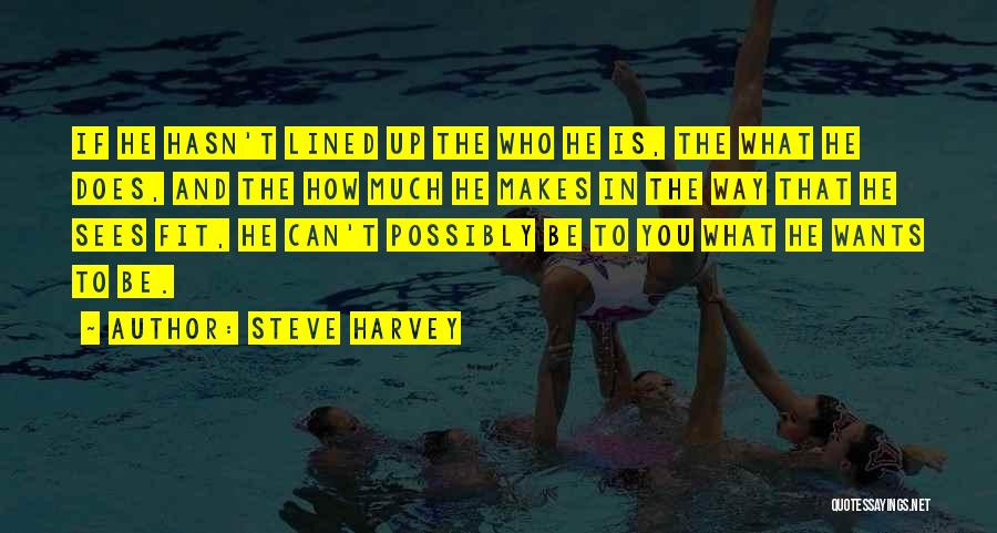 Steve Harvey Quotes: If He Hasn't Lined Up The Who He Is, The What He Does, And The How Much He Makes In