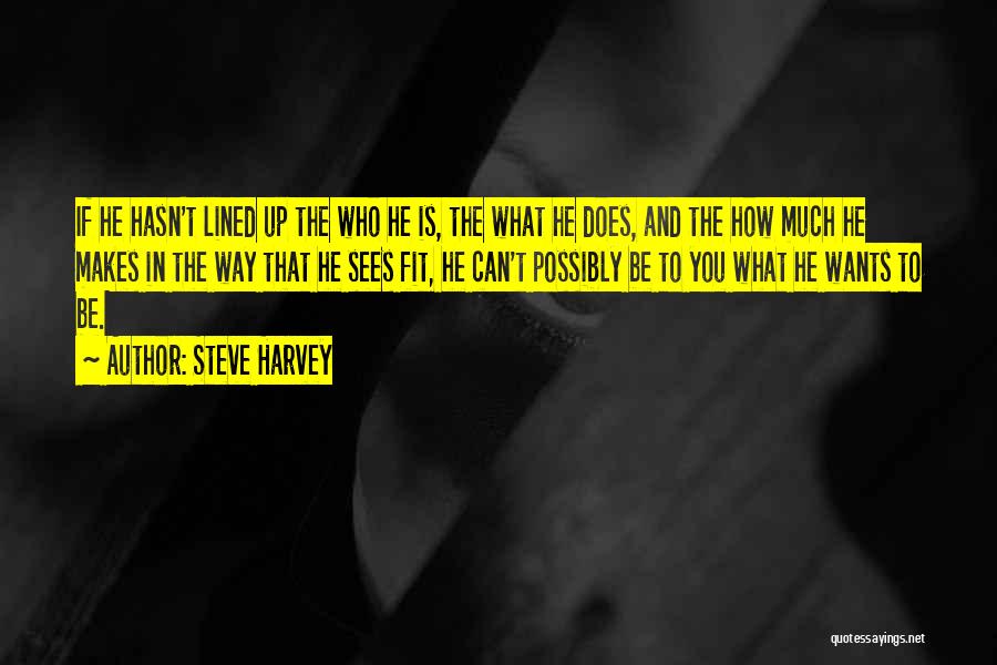 Steve Harvey Quotes: If He Hasn't Lined Up The Who He Is, The What He Does, And The How Much He Makes In