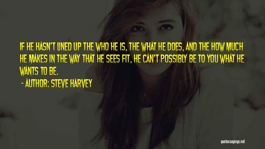 Steve Harvey Quotes: If He Hasn't Lined Up The Who He Is, The What He Does, And The How Much He Makes In