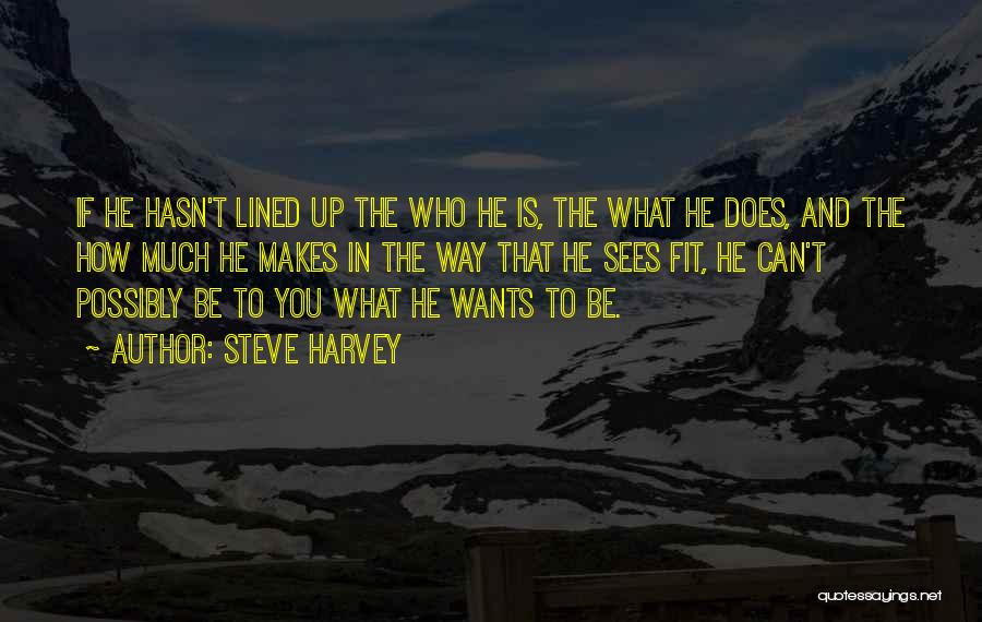 Steve Harvey Quotes: If He Hasn't Lined Up The Who He Is, The What He Does, And The How Much He Makes In