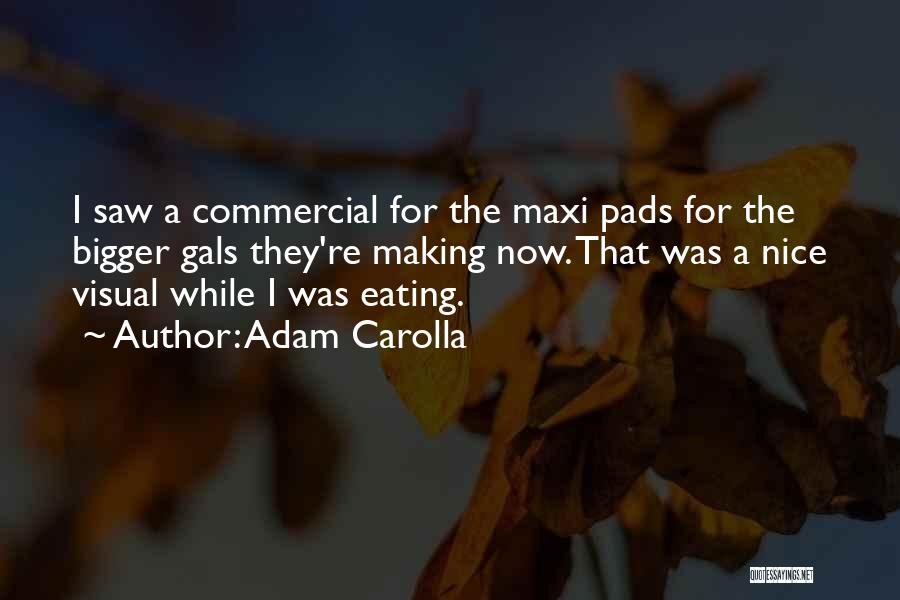 Adam Carolla Quotes: I Saw A Commercial For The Maxi Pads For The Bigger Gals They're Making Now. That Was A Nice Visual