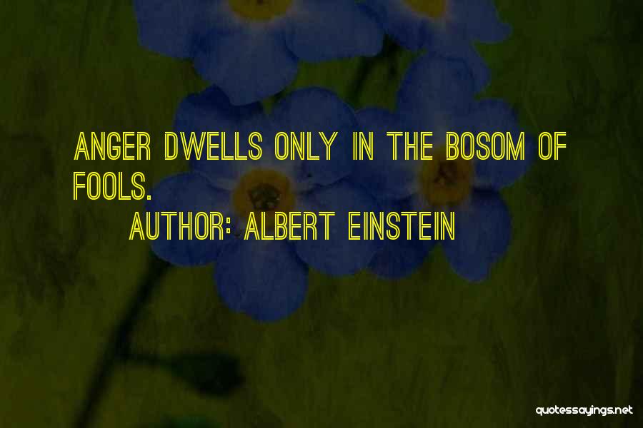 Albert Einstein Quotes: Anger Dwells Only In The Bosom Of Fools.