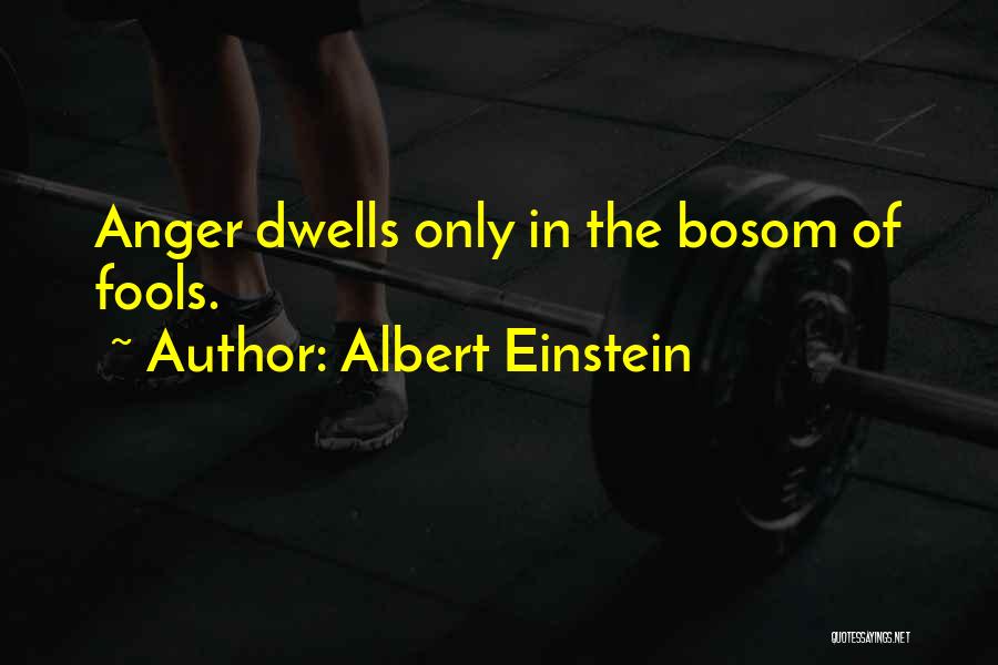 Albert Einstein Quotes: Anger Dwells Only In The Bosom Of Fools.
