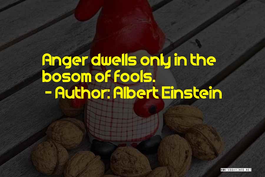 Albert Einstein Quotes: Anger Dwells Only In The Bosom Of Fools.