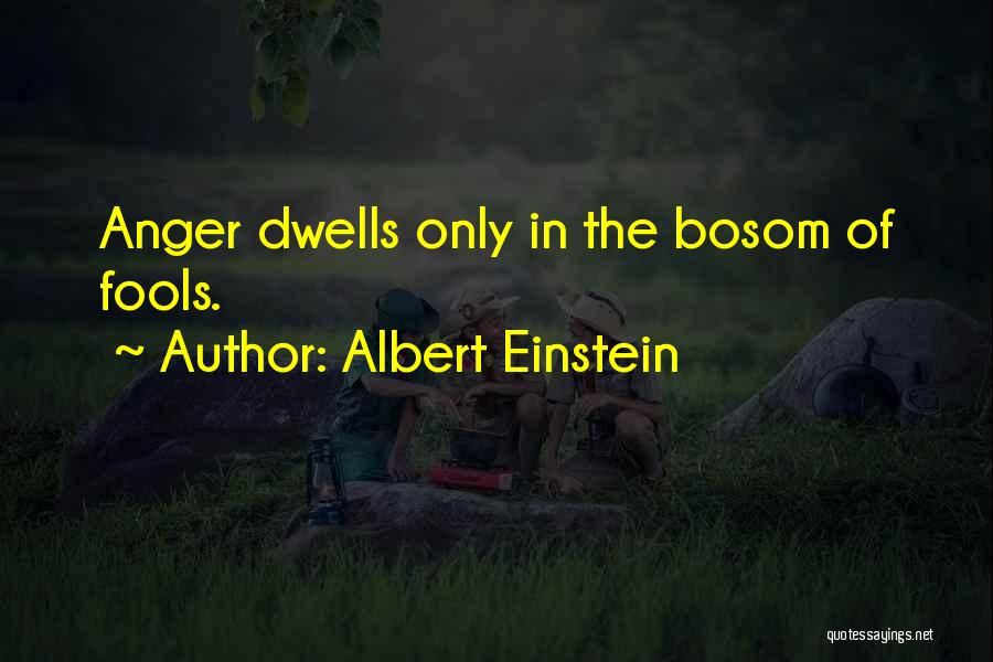 Albert Einstein Quotes: Anger Dwells Only In The Bosom Of Fools.