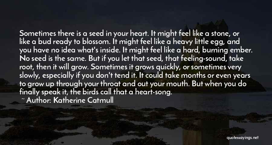 Katherine Catmull Quotes: Sometimes There Is A Seed In Your Heart. It Might Feel Like A Stone, Or Like A Bud Ready To