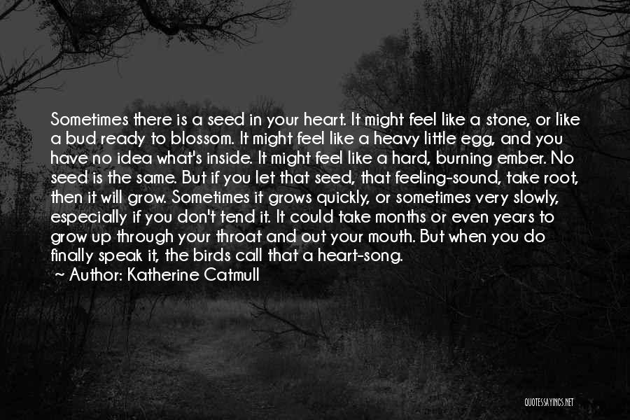 Katherine Catmull Quotes: Sometimes There Is A Seed In Your Heart. It Might Feel Like A Stone, Or Like A Bud Ready To